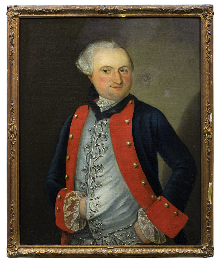 Onbekende heer (met blauw met rode jas), vermoedelijk Tammo Jacob ten Berge (II)